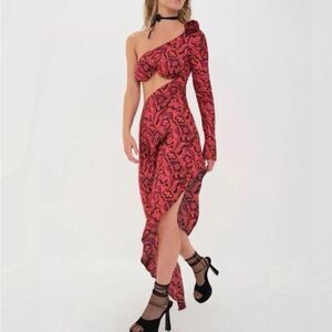 NWT For Love & Lemons Davina High Low Maxi Dress Size Small $250 MSRP